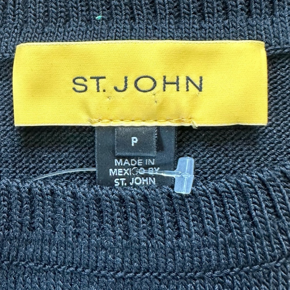 St. John Yellow Label Black Knit Sweater 3/4 Sleeve Sz P or 2 - Picture 3 of 10